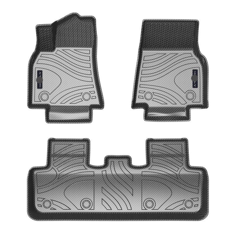 Model Y 3D Carbon Fiber Pattern All-Weather TPE Floor Mats-3PCS
