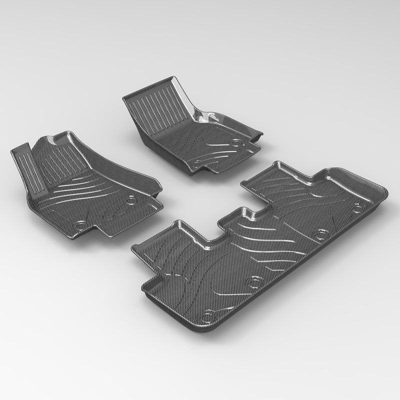 Model Y 3D Carbon Fiber Pattern All-Weather TPE Floor Mats-3PCS