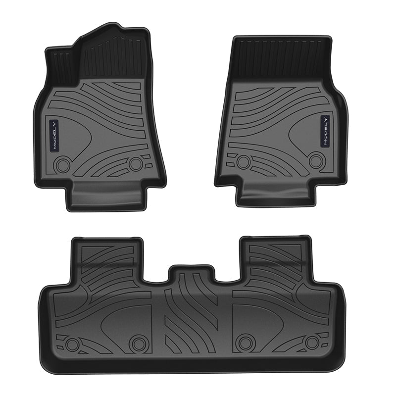 Model Y 3D Thickened Diamond Pattern All-Weather TPE Floor Mats-6PCS
