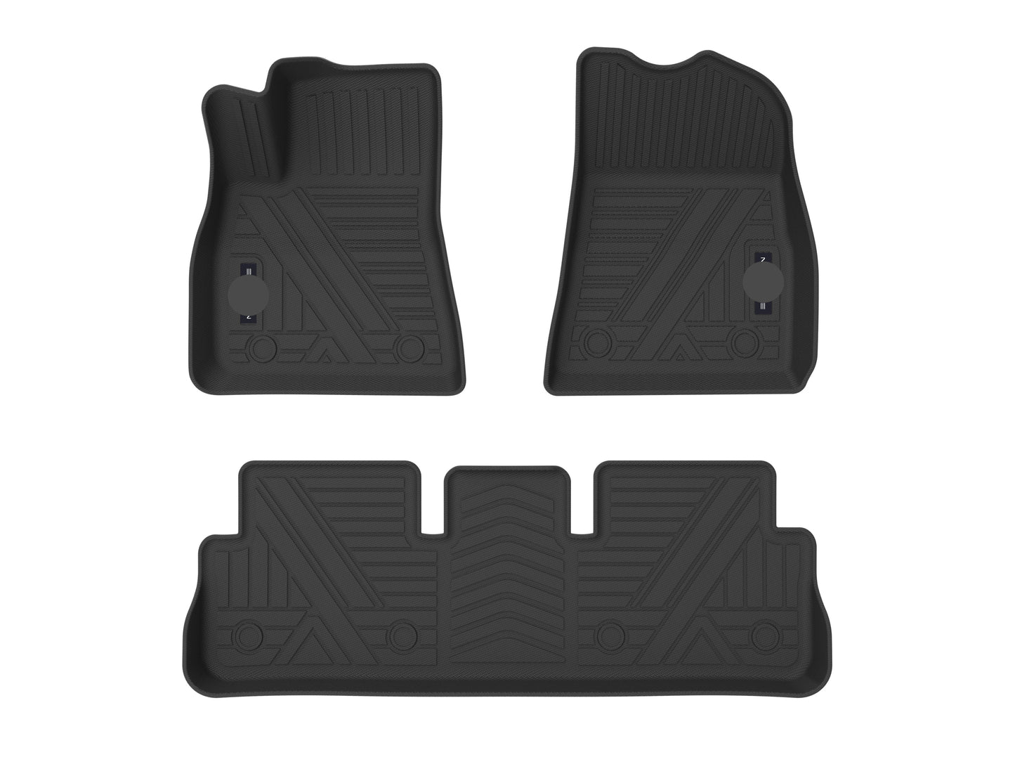 Model 3 3D Thickened Diamond Pattern All-Weather TPE Floor Mats-6PCS