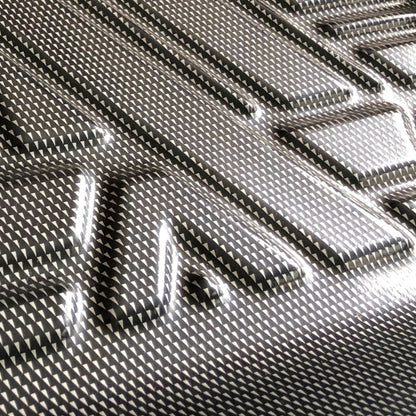 Model 3 3D Carbon Fiber Look Pattern All-Weather TPE Floor Mats-3PCS