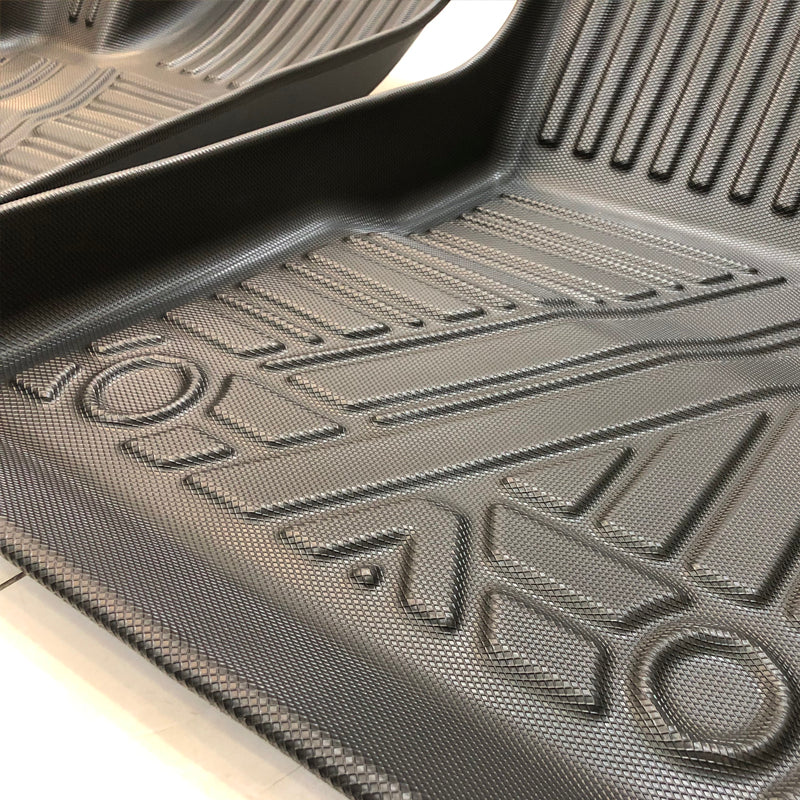 Model 3 3D Thickened Diamond Pattern All-Weather TPE Floor Mats-3PCS