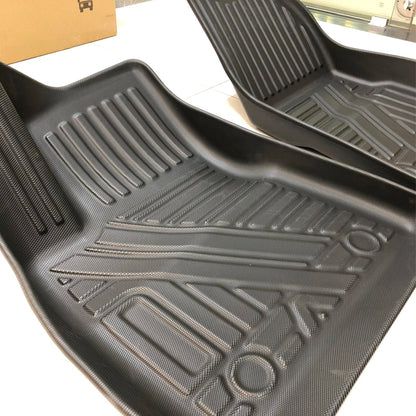 Model 3 3D Thickened Diamond Pattern All-Weather TPE Floor Mats-3PCS