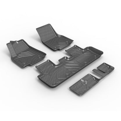 Model Y 3D Carbon Fiber Pattern All-Weather TPE Floor Mats For 7seats-4PCS