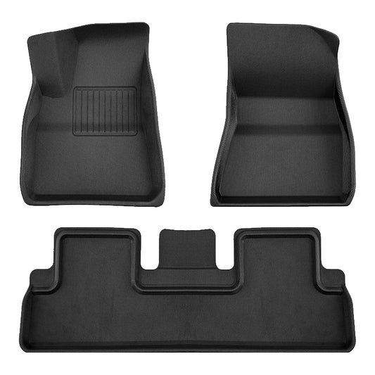 Model 3 Lightweight No Pattern Weather All-Weather TPE+XPE Foot Mats-3PCS