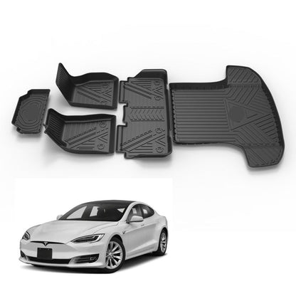 Model S 3D Thickened Diamond Pattern All-Weather TPE Floor Mats-5PCS