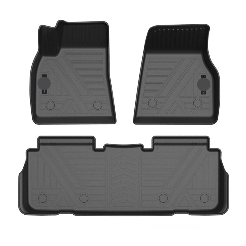 Model S 3D Thickened Diamond Pattern All-Weather TPE Floor Mats-3PCS