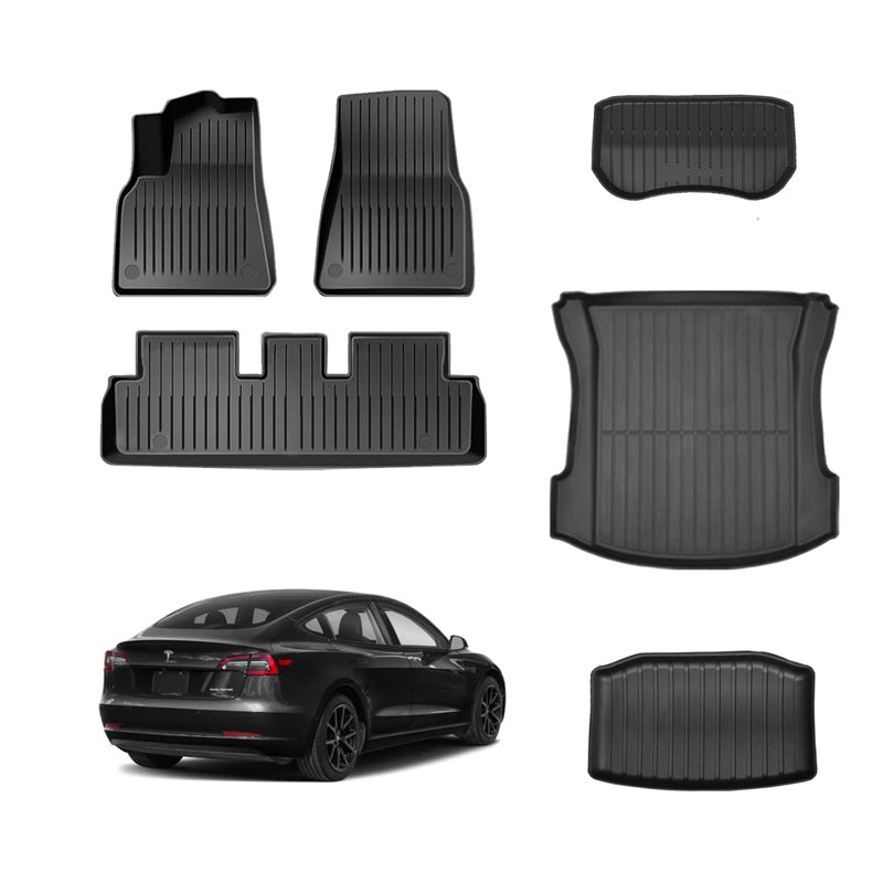 Model 3 3D Original Style All-Weather TPE Foot Mats-6PCS