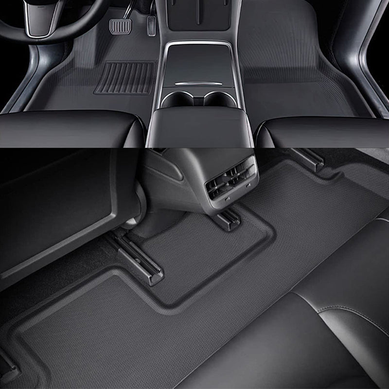 Model 3 Lightweight No Pattern Weather All-Weather TPE+XPE Foot Mats-3PCS