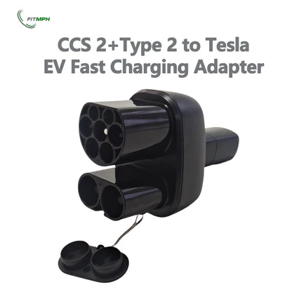 FITMPH CCS2+Type 2 to Tesla Adapter, DC&AC 2in1 adapter,  200kW for Model 3/X/Y/S, Max Current 250V 32A, for US Tesla in Europe