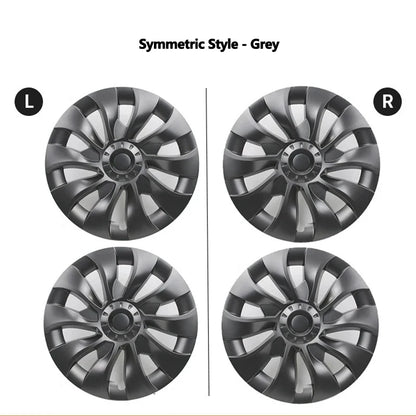 FITKMH Symmetric style Wheel Hub Cap For Tesla 2017-2023 Model 3, Replacement ABS Cover, 18Inch-Sakura Looking Style, 4PCS
