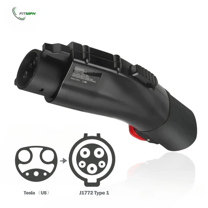 FITMPH Tesla to J1772 Charging Converter, 60A 250V,Level1 and Level 2 Charging, Comes With Dual Security Anti-drop locks