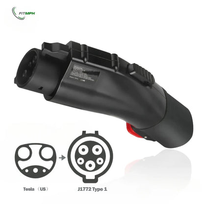 FITMPH Tesla to J1772 Charging Converter, 60A 250V,Level1 and Level 2 Charging, Comes With Dual Security Anti-drop locks