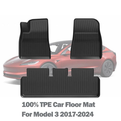 FITKMH Car Floor Mats for Tesla Model 3 2017-2024,100% TPE eco-friendly material, All-Weather Floor Mats, With anti slip backing