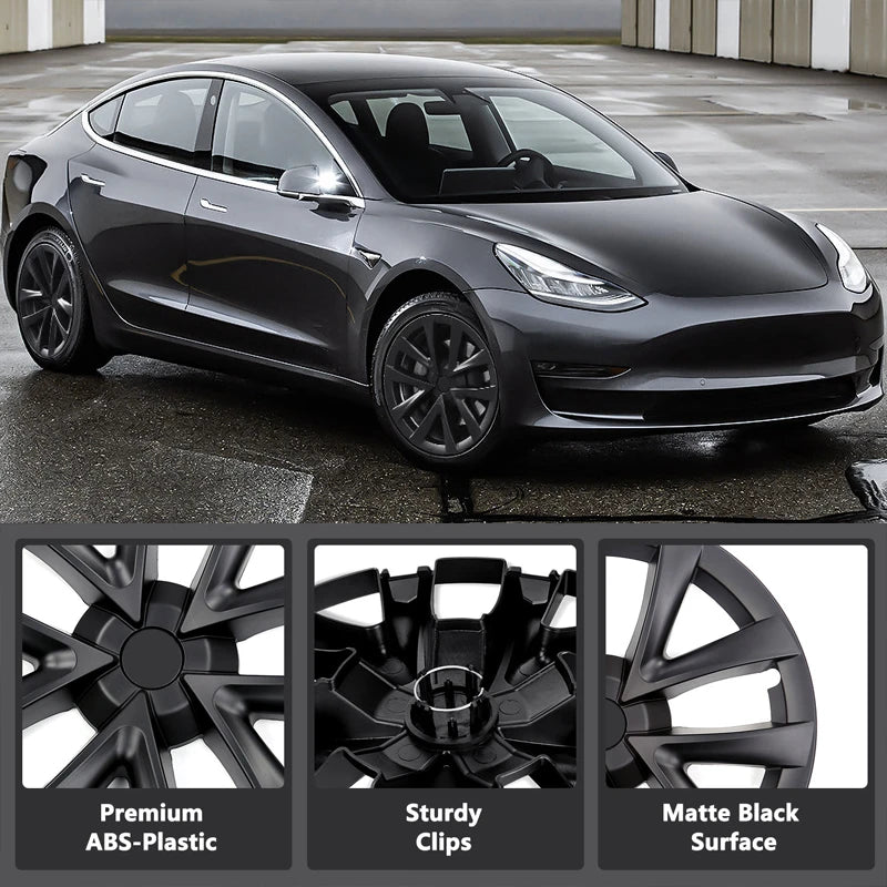 FITKMH Model 3 Hubcaps,18'' Model S Plaid Arachnid Wheels Version covers, Compatible with Model 3 Accessories 2017-2023 Hubcaps