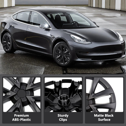 FITKMH Model 3 Hubcaps,18'' Model S Plaid Arachnid Wheels Version covers, Compatible with Model 3 Accessories 2017-2023 Hubcaps