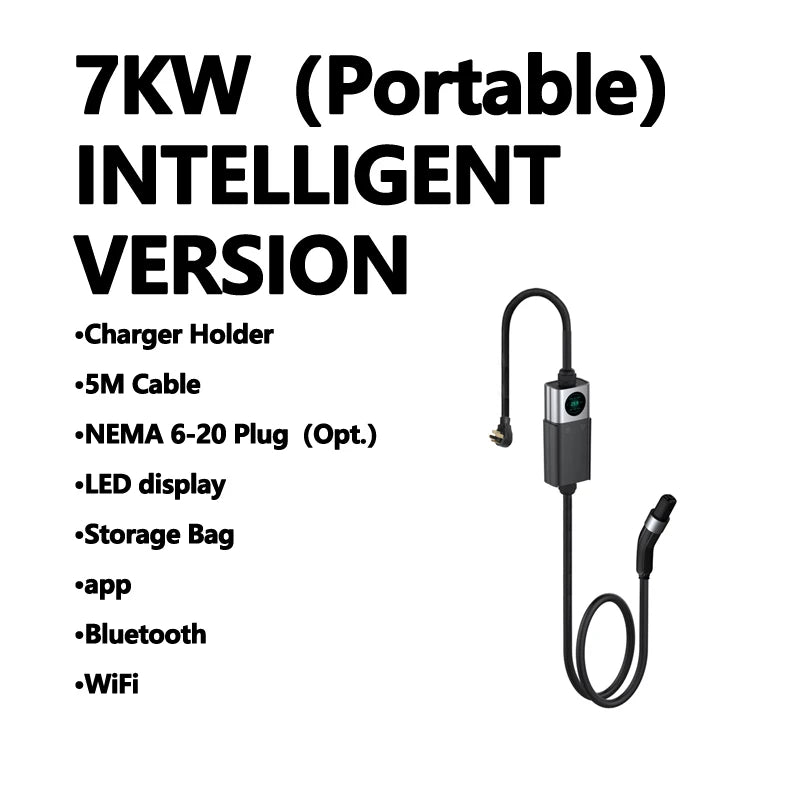 FITMPH Tesla EV Charger, Wall Mount & Portable 2-in-1,7KW, Compatible with All Tesla Models 3/Y/S/X