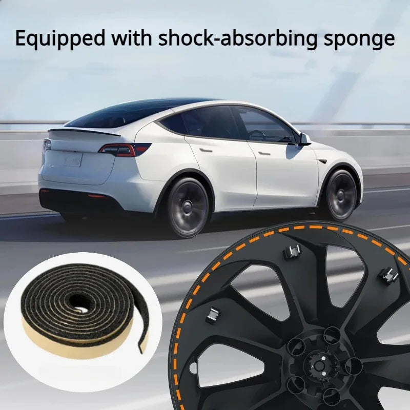 FITKMH ABS wheel hubcaps,Only for Tesla Model Y 2021-2023, 19Inch-Big Blade Style-Variety* (4PCS) ,3Colors Options