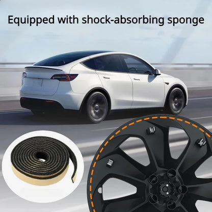 FITKMH ABS wheel hubcaps,Only for Tesla Model Y 2021-2023, 19Inch-Big Blade Style-Variety* (4PCS) ,3Colors Options
