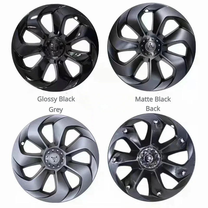 FITKMH ABS wheel hubcaps,Only for Tesla Model Y 2021-2023, 19Inch-Big Blade Style-Variety* (4PCS) ,3Colors Options