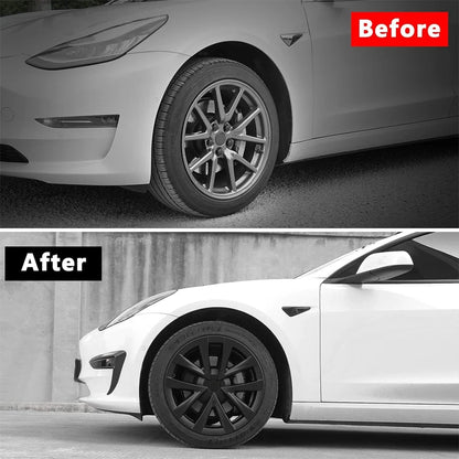 FITKMH Model 3 Hubcaps,18'' Model S Plaid Arachnid Wheels Version covers, Compatible with Model 3 Accessories 2017-2023 Hubcaps