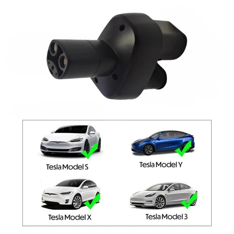 FITMPH CCS2+Type 2 to Tesla Adapter, DC&AC 2in1 adapter,  200kW for Model 3/X/Y/S, Max Current 250V 32A, for US Tesla in Europe