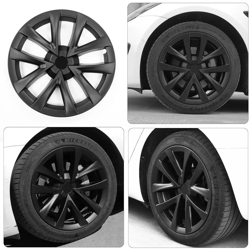 FITKMH Model 3 Hubcaps,18'' Model S Plaid Arachnid Wheels Version covers, Compatible with Model 3 Accessories 2017-2023 Hubcaps