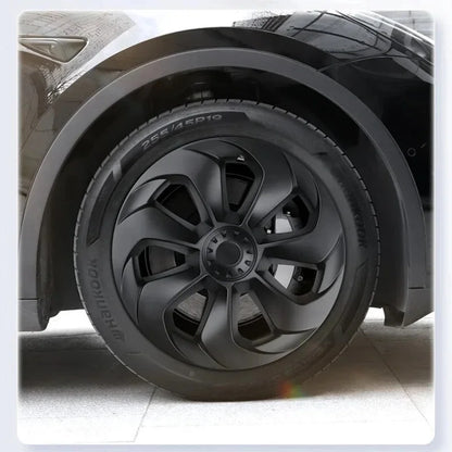 FITKMH ABS wheel hubcaps,Only for Tesla Model Y 2021-2023, 19Inch-Big Blade Style-Variety* (4PCS) ,3Colors Options