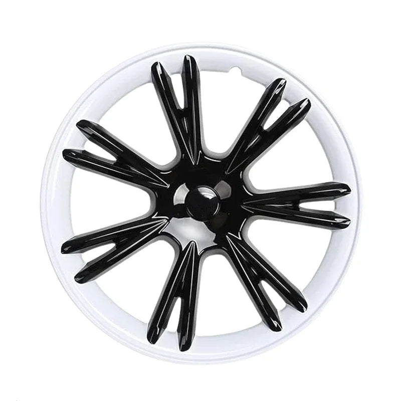 FITKMH Tesla Model Y 2021-2023 Wheel Hub Covers, 19 inch Hubcaps Replacement, ABS Tesla Accessories, White Rails Sports Style