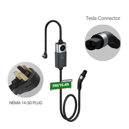 FITMPH Tesla EV Charger, Wall Mount & Portable 2-in-1,7KW, Compatible with All Tesla Models 3/Y/S/X