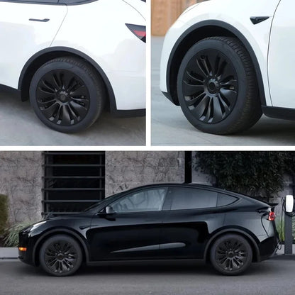 FITKMH 4PCS Wheel Hubcaps For Tesla Model Y 2021-2023, 19Inch Performance Replacement，Full Rim Cover, Upgrade Accessories
