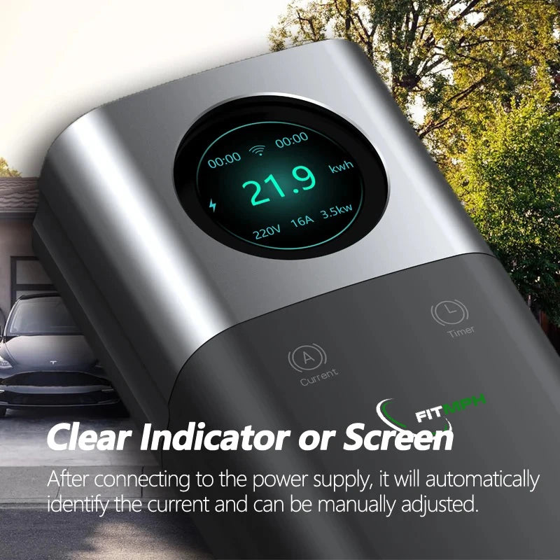 FITMPH Tesla EV Charger, Wall Mount & Portable 2-in-1,7KW, Compatible with All Tesla Models 3/Y/S/X