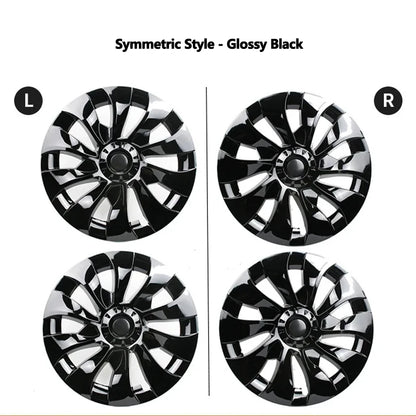 FITKMH Symmetric style Wheel Hub Cap For Tesla 2017-2023 Model 3, Replacement ABS Cover, 18Inch-Sakura Looking Style, 4PCS