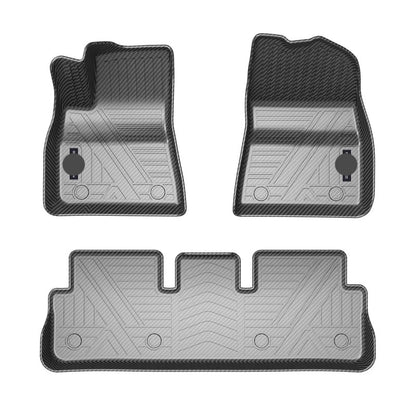 Model 3 3D Carbon Fiber Look Pattern All-Weather TPE Floor Mats-3PCS