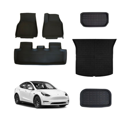 Model Y Lightweight No Pattern All-Weather TPE+XPE Foot Mats-6PCS